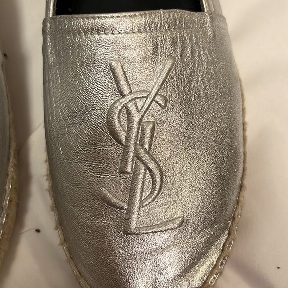 YSL Saint Laurent Silver Espadrille size 39 - Picture 2 of 5